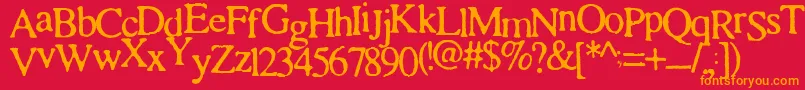 Cinta Font – Orange Fonts on Red Background