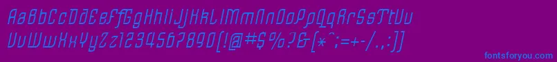 LinotypeRezidentOne Font – Blue Fonts on Purple Background