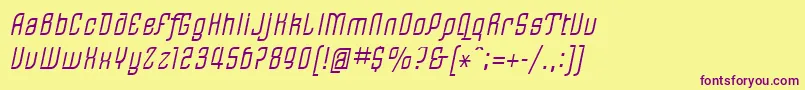 LinotypeRezidentOne Font – Purple Fonts on Yellow Background