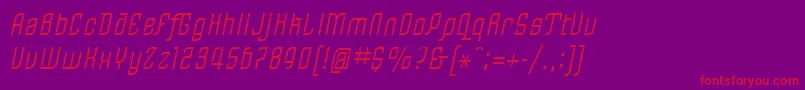 フォントLinotypeRezidentOne – 紫の背景に赤い文字