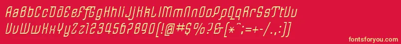 LinotypeRezidentOne Font – Yellow Fonts on Red Background