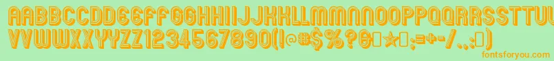 Mexcellent3DRegular Font – Orange Fonts on Green Background