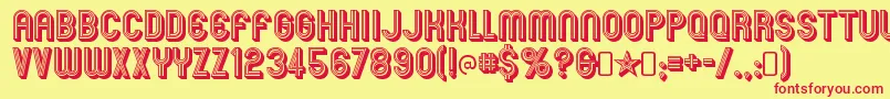 Mexcellent3DRegular Font – Red Fonts on Yellow Background