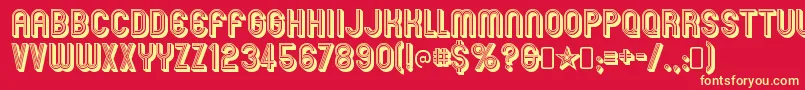 Mexcellent3DRegular Font – Yellow Fonts on Red Background