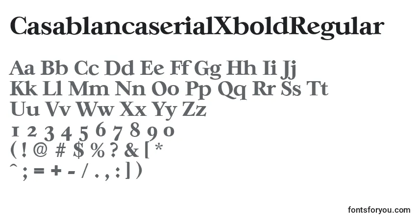 A fonte CasablancaserialXboldRegular – alfabeto, números, caracteres especiais