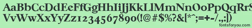 Шрифт CasablancaserialXboldRegular – чёрные шрифты на зелёном фоне
