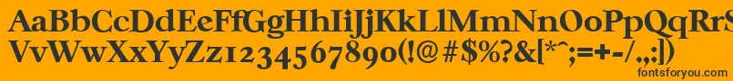 CasablancaserialXboldRegular-fontti – mustat fontit oranssilla taustalla