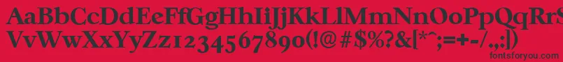 CasablancaserialXboldRegular-fontti – mustat fontit punaisella taustalla