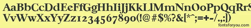フォントCasablancaserialXboldRegular – 黒い文字の黄色い背景