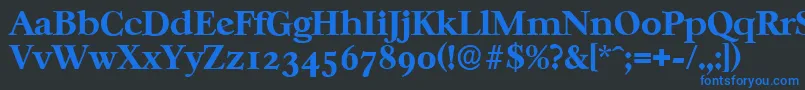 CasablancaserialXboldRegular-fontti – siniset fontit mustalla taustalla
