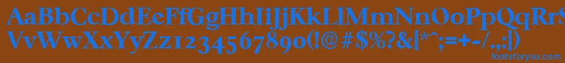 CasablancaserialXboldRegular-fontti – siniset fontit ruskealla taustalla