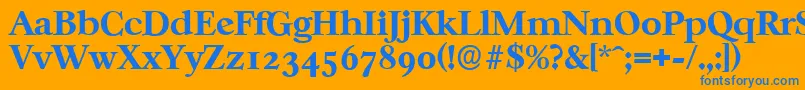 Шрифт CasablancaserialXboldRegular – синие шрифты на оранжевом фоне