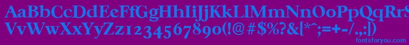 CasablancaserialXboldRegular-fontti – siniset fontit violetilla taustalla