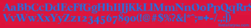 CasablancaserialXboldRegular-fontti – siniset fontit punaisella taustalla