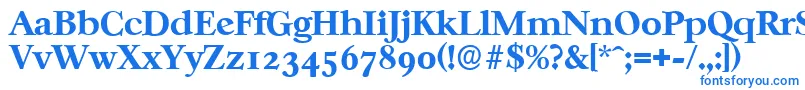 CasablancaserialXboldRegular-Schriftart – Blaue Schriften auf weißem Hintergrund