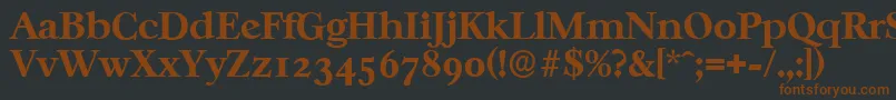 Шрифт CasablancaserialXboldRegular – коричневые шрифты на чёрном фоне