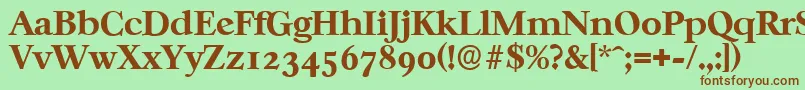 フォントCasablancaserialXboldRegular – 緑の背景に茶色のフォント