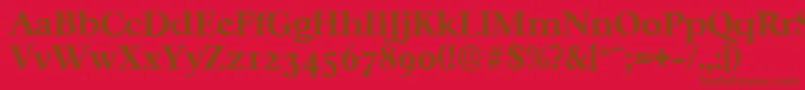 CasablancaserialXboldRegular-fontti – ruskeat fontit punaisella taustalla