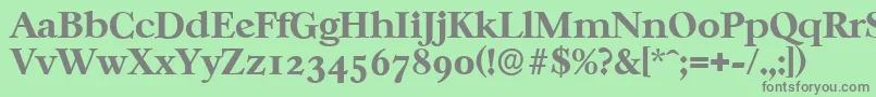 CasablancaserialXboldRegular-fontti – harmaat kirjasimet vihreällä taustalla