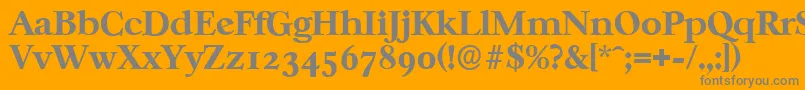 Czcionka CasablancaserialXboldRegular – szare czcionki na pomarańczowym tle