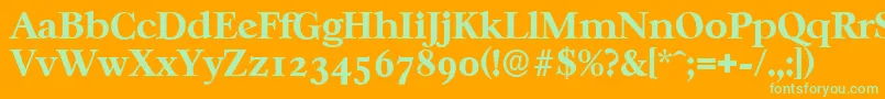 CasablancaserialXboldRegular-fontti – vihreät fontit oranssilla taustalla