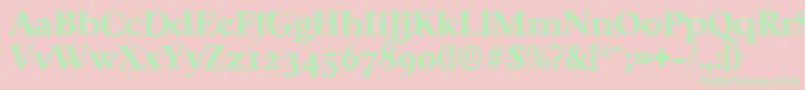 CasablancaserialXboldRegular-fontti – vihreät fontit vaaleanpunaisella taustalla