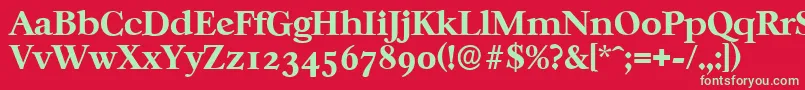 フォントCasablancaserialXboldRegular – 赤い背景に緑の文字