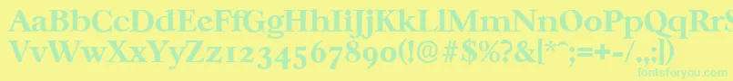 CasablancaserialXboldRegular Font – Green Fonts on Yellow Background