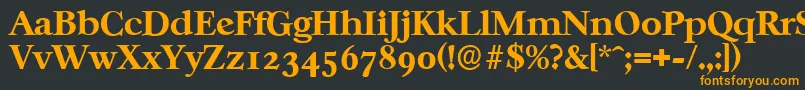 CasablancaserialXboldRegular-Schriftart – Orangefarbene Schriften auf schwarzem Hintergrund