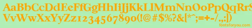 CasablancaserialXboldRegular Font – Orange Fonts on Green Background