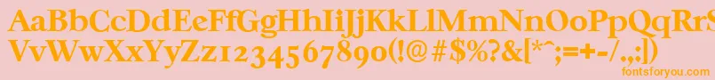 Czcionka CasablancaserialXboldRegular – pomarańczowe czcionki na różowym tle