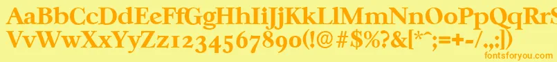 CasablancaserialXboldRegular Font – Orange Fonts on Yellow Background