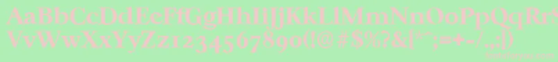CasablancaserialXboldRegular-fontti – vaaleanpunaiset fontit vihreällä taustalla