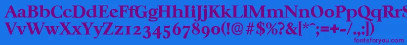 CasablancaserialXboldRegular-fontti – violetit fontit sinisellä taustalla