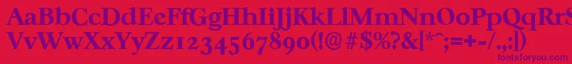 CasablancaserialXboldRegular-fontti – violetit fontit punaisella taustalla