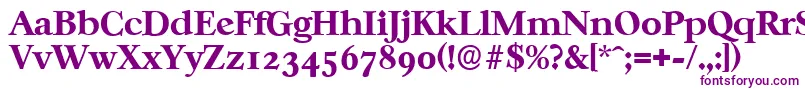 Шрифт CasablancaserialXboldRegular – фиолетовые шрифты на белом фоне
