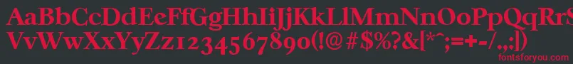 フォントCasablancaserialXboldRegular – 黒い背景に赤い文字