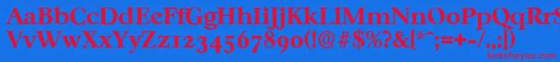CasablancaserialXboldRegular-fontti – punaiset fontit sinisellä taustalla