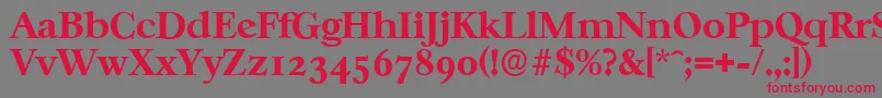 CasablancaserialXboldRegular-fontti – punaiset fontit harmaalla taustalla