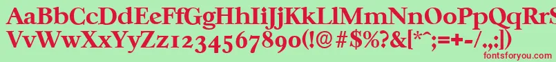 CasablancaserialXboldRegular-fontti – punaiset fontit vihreällä taustalla