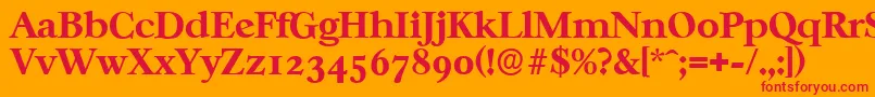 CasablancaserialXboldRegular Font – Red Fonts on Orange Background
