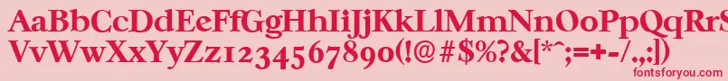 フォントCasablancaserialXboldRegular – ピンクの背景に赤い文字