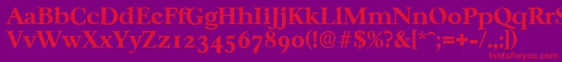 フォントCasablancaserialXboldRegular – 紫の背景に赤い文字