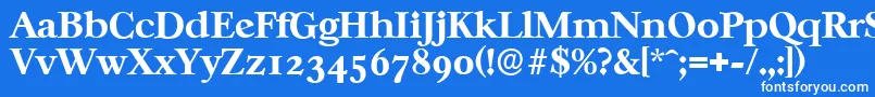 Шрифт CasablancaserialXboldRegular – белые шрифты на синем фоне