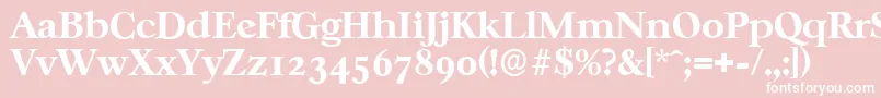 CasablancaserialXboldRegular-Schriftart – Weiße Schriften auf rosa Hintergrund