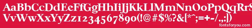 Шрифт CasablancaserialXboldRegular – белые шрифты на красном фоне