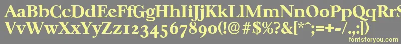 CasablancaserialXboldRegular-Schriftart – Gelbe Schriften auf grauem Hintergrund