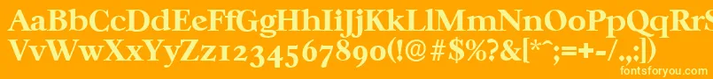 Шрифт CasablancaserialXboldRegular – жёлтые шрифты на оранжевом фоне