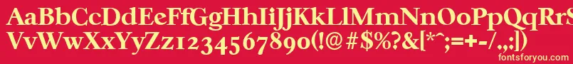 Шрифт CasablancaserialXboldRegular – жёлтые шрифты на красном фоне