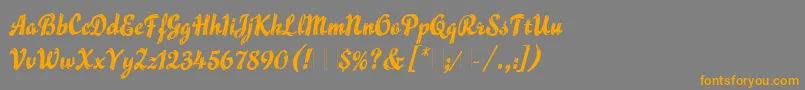 FlammeLetPlain.1.0 Font – Orange Fonts on Gray Background